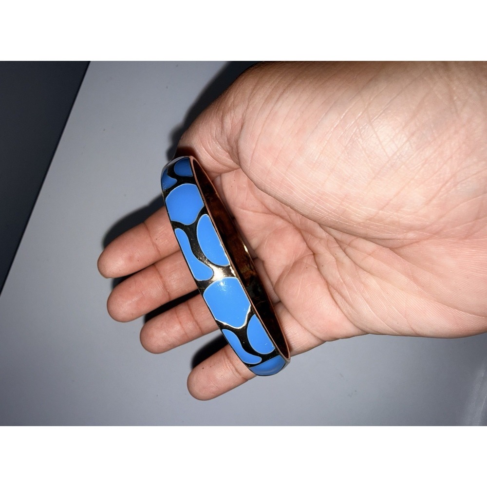 R J Graziano RARE Signed Bracelet Bangle Blue‎ GOLD 8"